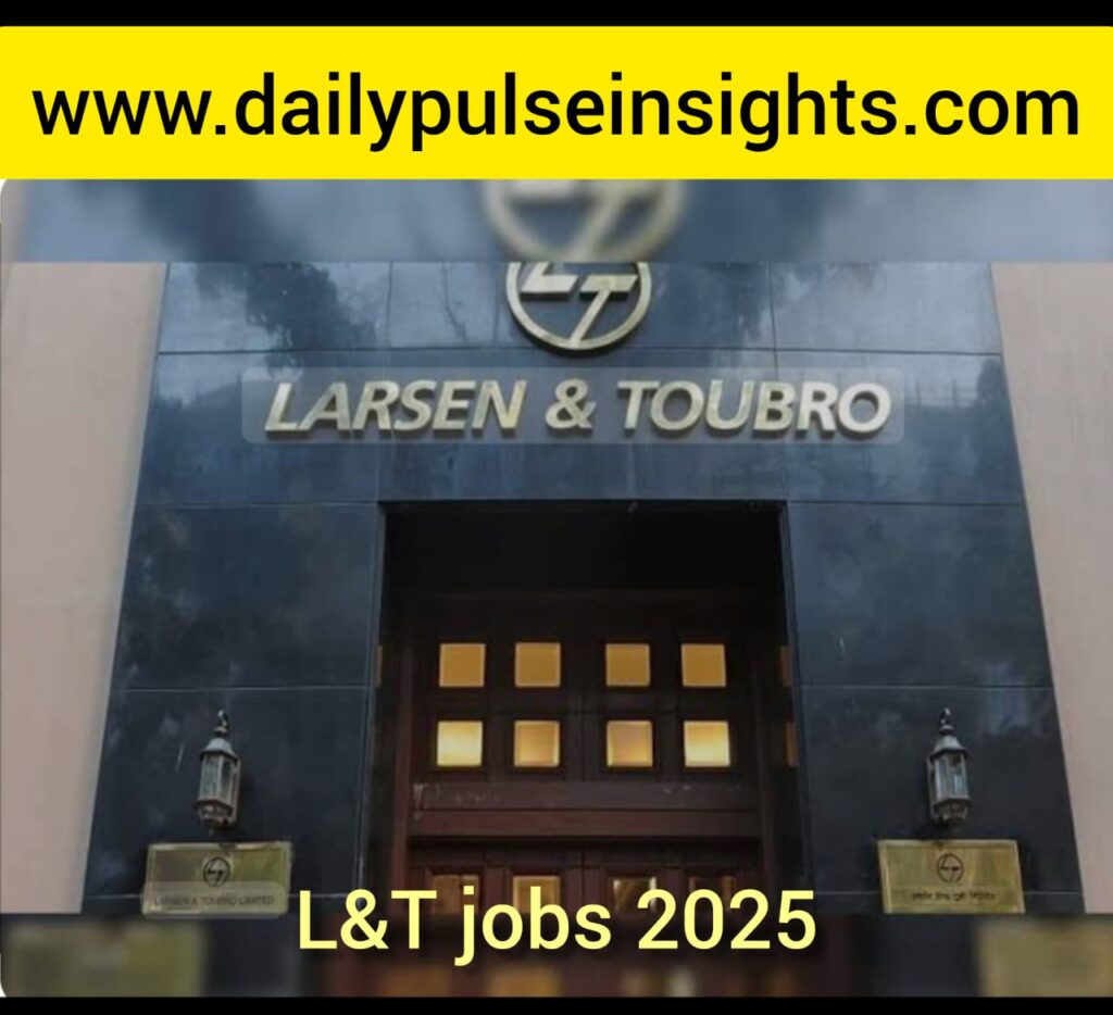 L&T Hiring 2025 | CTC: 4.1 Lakhs | Diploma & B.Tech Jobs | Latest Openings in Heavy Machinery Sector