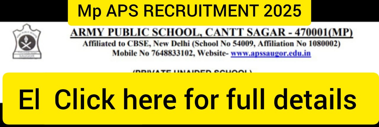 MP APS RECRUITMENT 2025